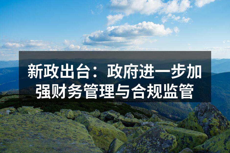 新政出台：政府进一步加强财务管理与合规监